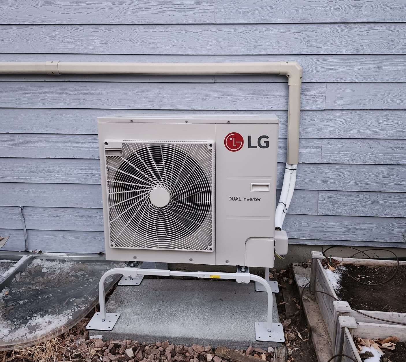 Outdoor LG Mini-Split Condenser Install