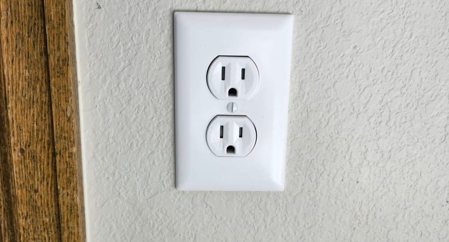 Outlet in drywall.